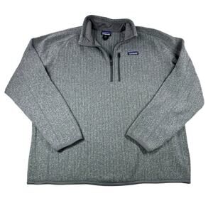 Patagonia Better Sweater 1/4 Zip Mens XXL Ribbed Knit Grey Pullover Outdoor